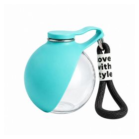 Portable Dog Water Bottle, 285ml BPA Free PETG Pet Travel Water Bottle With Foldable Silicone Bowl, Leak Proof Hands-Free Collar Clip Design For (Option: BLUE)