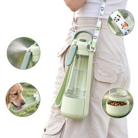 3in1 Dog Water Bottle With Mist Sprayer & Food Storage, Portable Pet Travel Water Dispenser For Walking Hiking Camping (Option: Green)